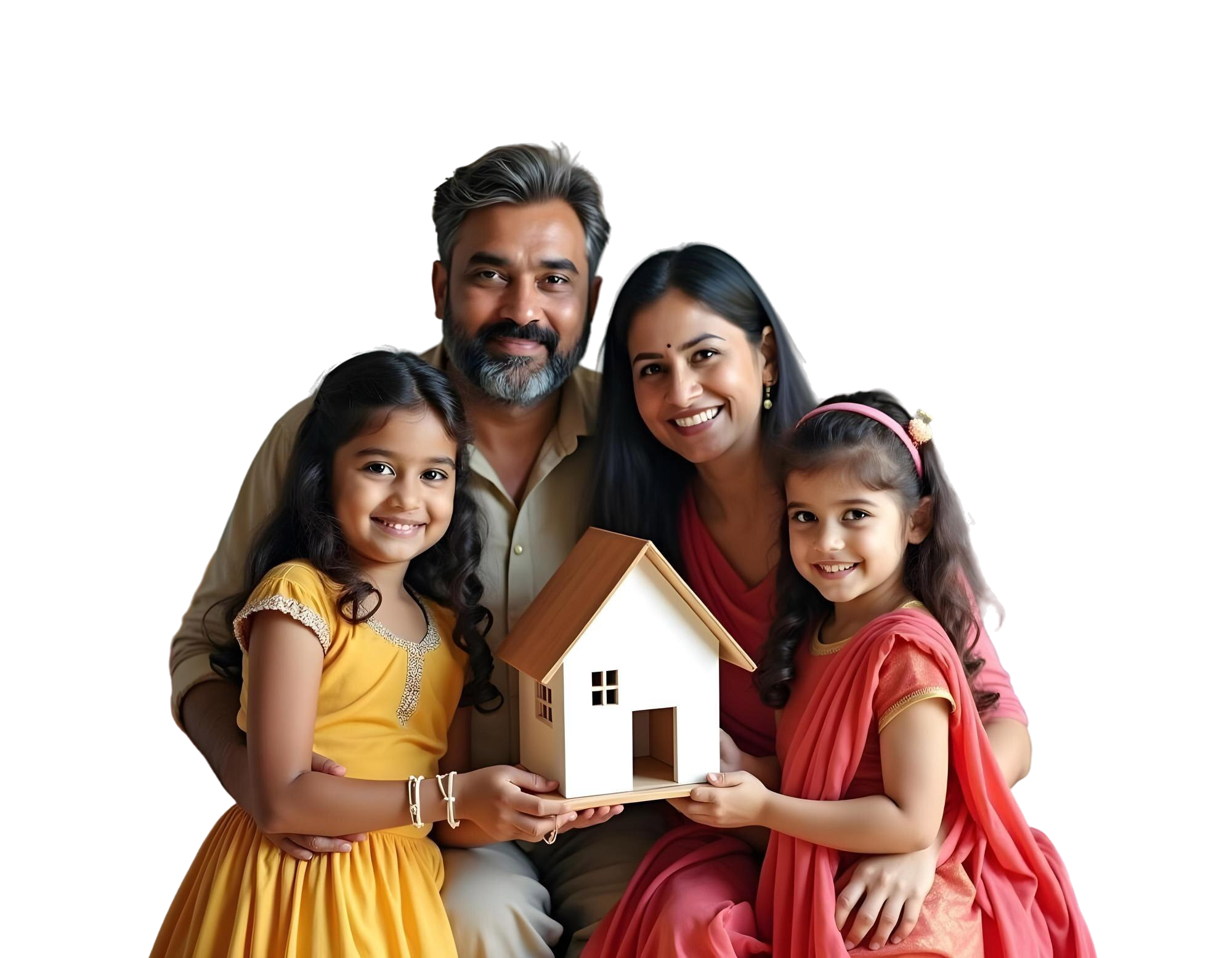 Indian family with their dream home